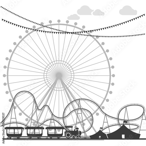 Ferris Wheel and Roller Coaster