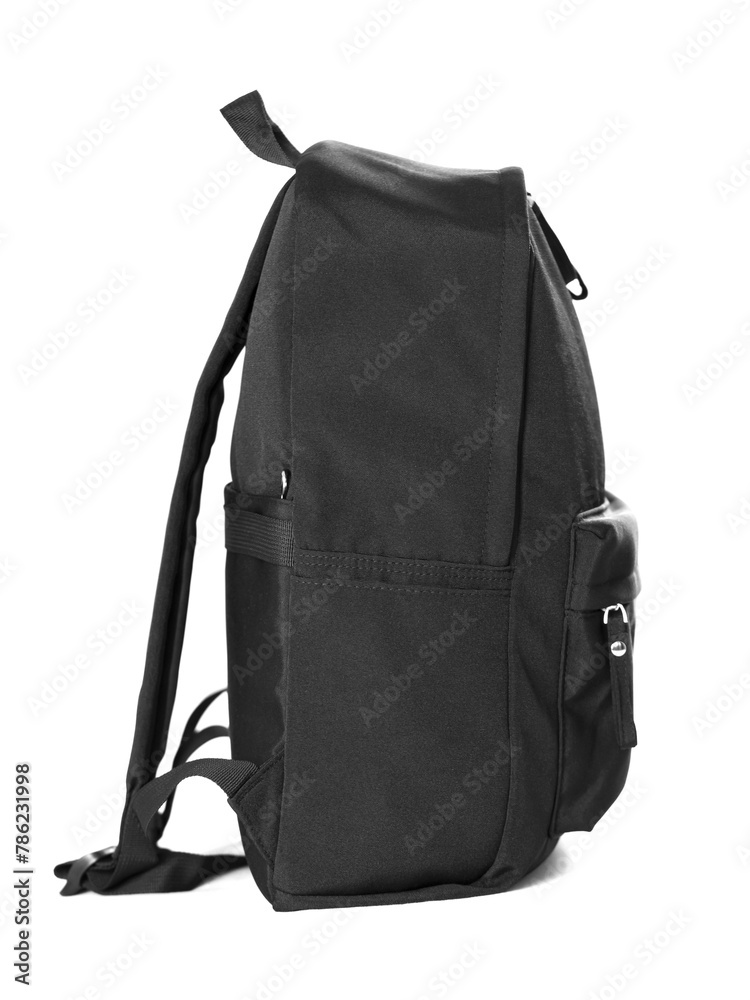 Black backpack. Isolated on a white background Black backpack. Isolated on a white background