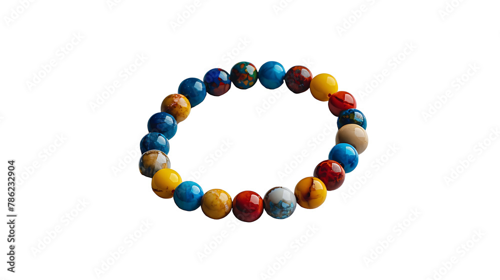 Obraz premium Beaded bracelet on the white surface 