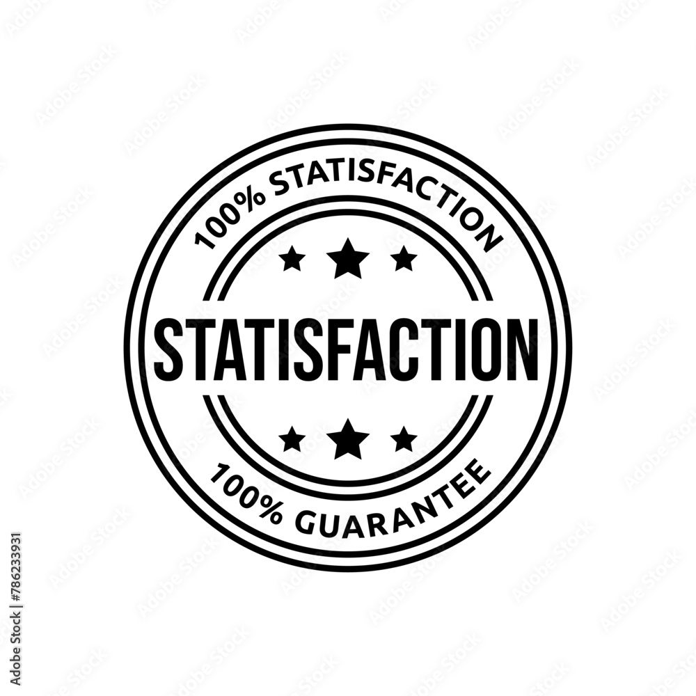 Satisfaction Guarantee Emblem Seal. Medal Label Icon Seal Sign Isolated on White Background. Satisfaction Guarantee Emblem Seal. Medal Label Icon Seal Sign Isolated on White Background.