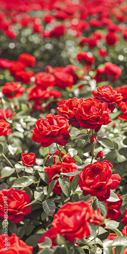 Rosas vermelhas vibrantes em um jardim