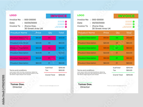 Free vector minimal invoice template Design