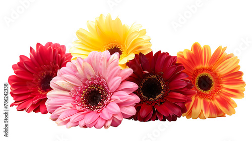 Bouquet of gerbera s daisy on white background  