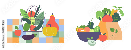 Assorted Vegetables in Shopping Concept