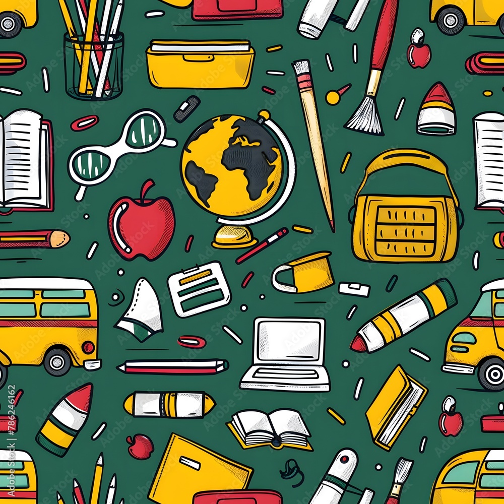 school supplies,icons pattern school supplies,icons pattern