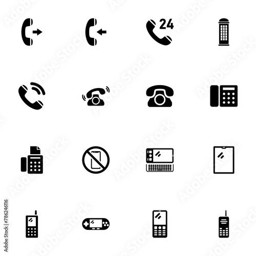 Phones icon - Expand to any size - Change to any colour. Perfect Flat Vector Contains such Icons as fax, voip, telephone, call, voice, antenna, telecommunication, communications, messaging, receiver
