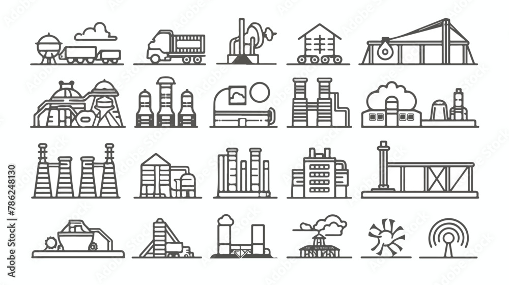 Vector heavy and power industry ultra modern outline