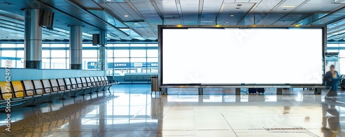 blank billboard display in a mall or airport