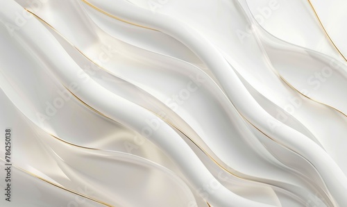 White waves. Flow background. Golden lines and waves. Luxury gold background.