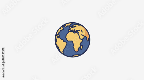 World planet Earth globe outline icon illustration 