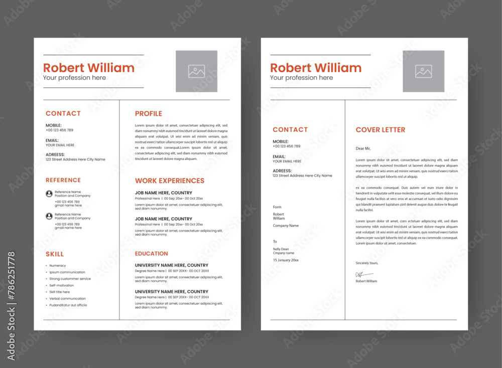 Resume and CV Layout Set.