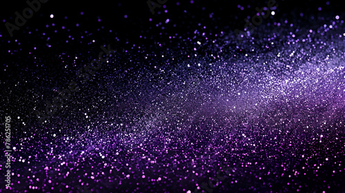 Modern dark purple black glitter sparkle confetti background for happy birthday party invite, Spooky Halloween magic trick treat night, mardi gras, princess, women wedding dance or Christmas gala sale