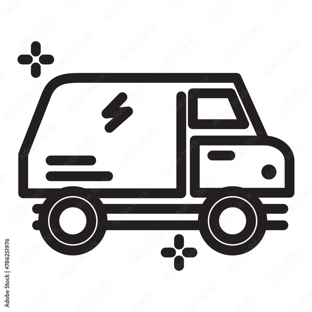 Fototapeta premium shipping car icon or logo isolated sign symbol vector illustration - high quality black style vector icons