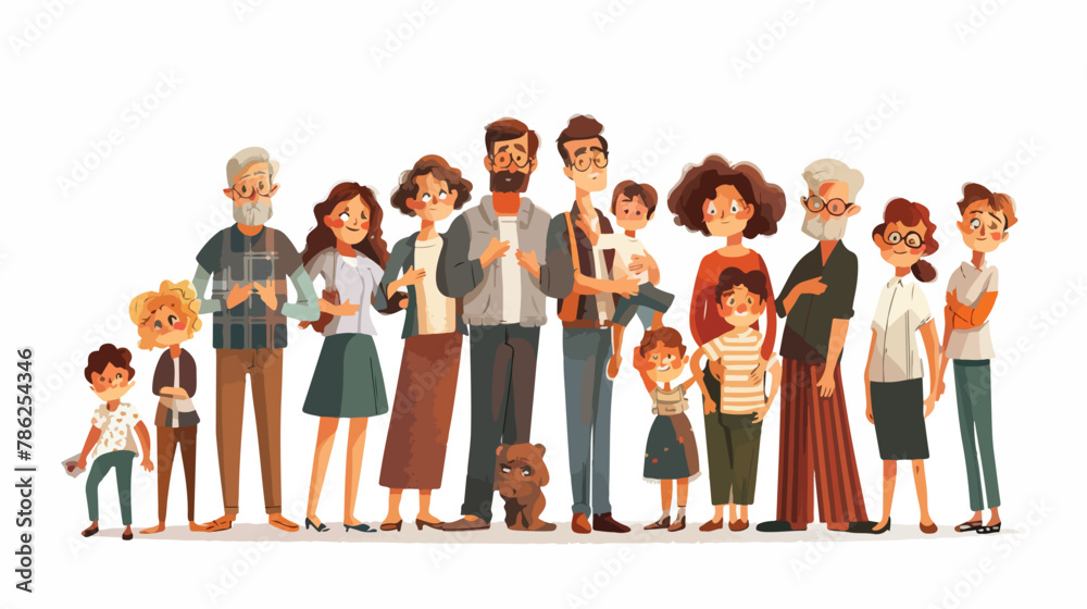 Big and Happy Family vector illustration. All family 