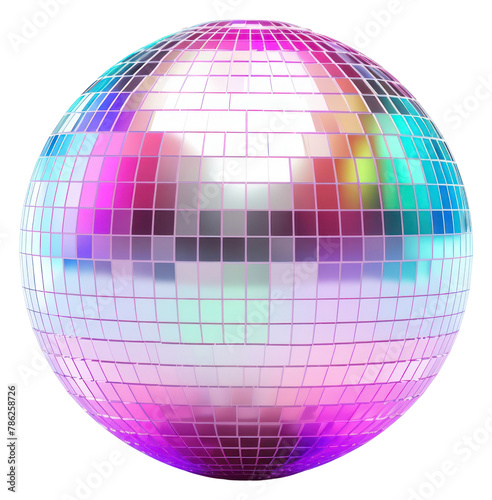 PNG Disco ball iridescent sphere purple white background.