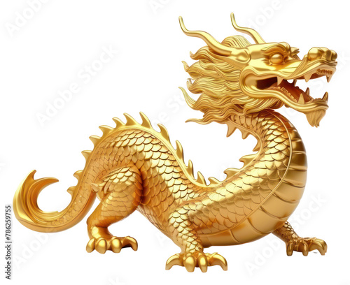 PNG  Chinese dragon dinosaur animal gold © Rawpixel.com