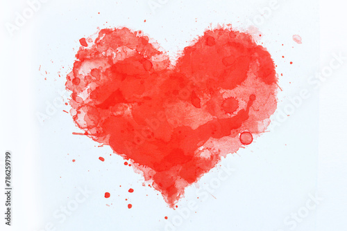 red heart made of splashes