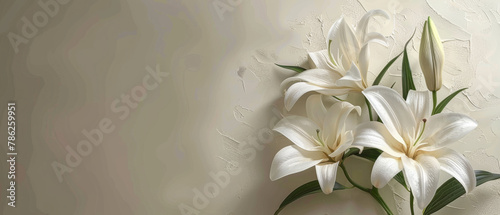 Condolence card featuring lilies on a neutral background, conveying support and comfort for those grieving a loss.