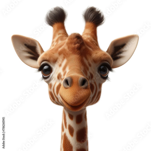 Isolated Cute Giraffe on a Clear PNG Canvas, Generative AI