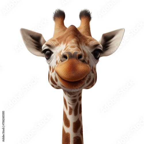 Isolated Cute Giraffe on a Clear PNG Canvas, Generative AI
