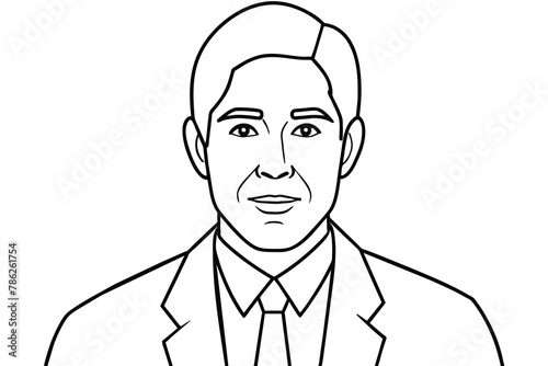 businessman line art, vector illustration