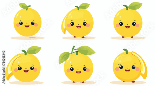 Kawaii Cute Lemon Illustration Character Vector illustration
