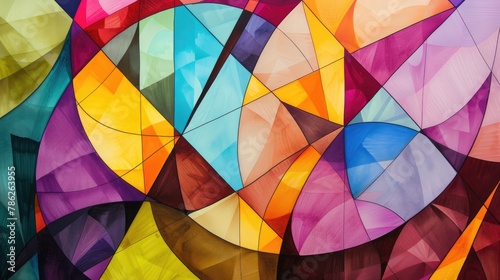 Abstract Art created with copic markers showcasing geometric shapes photo