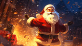 Santa Claus illustration, Merry Christmas
