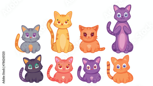 Fototapeta Naklejka Na Ścianę i Meble -  Kitty Cat Farbseite Design for Kids Stock Vektorgrafik
