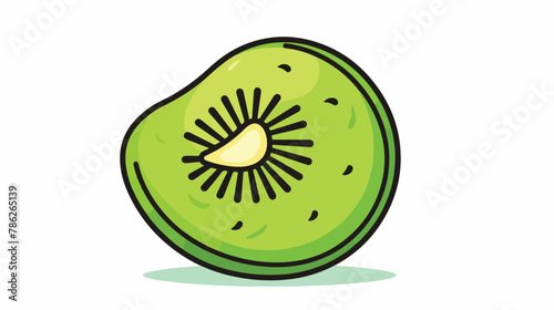 Kiwi fruit simple vector icon filled outline. Vector illustration