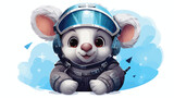 Koala in an astronaut helmet space dreamer cosmic 