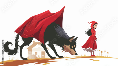 Little Red Riding Hood illustration.isolated on white