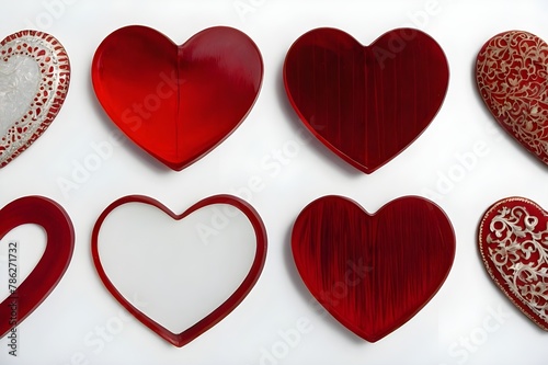 red hearts on a white background  red heart display on white background 