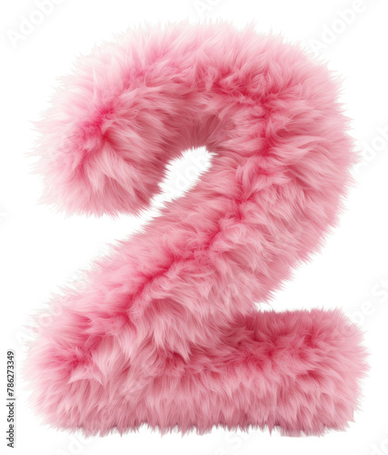 PNG  Fur letter 2 pink toy accessories.