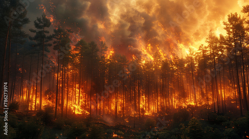 massive fire in the woods © Den Elbriggs