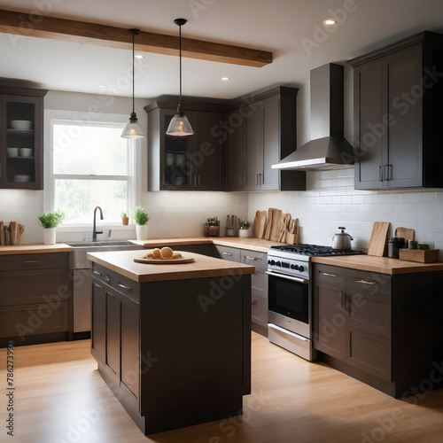 Elegant kitchen design with modern, elegant furniture