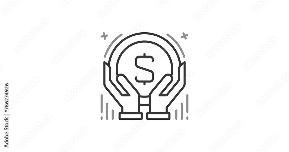 Successful finance strategy line icon animation Successful finance strategy line icon animation