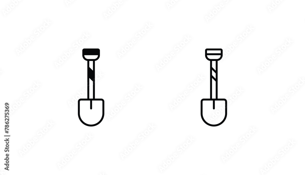 Shovel icon design with white background stock illustration