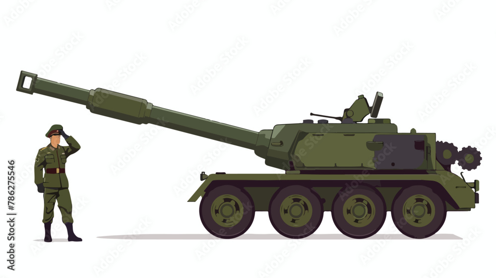 Military equipment. The newest modern Russian howitzer - obrazy, fototapety, plakaty 