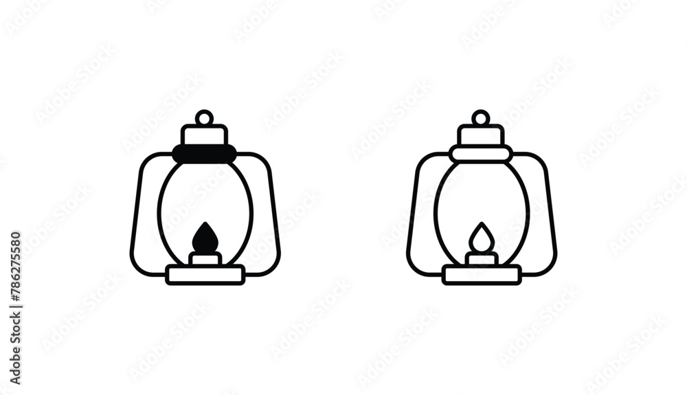 Lantern icon design with white background stock illustration