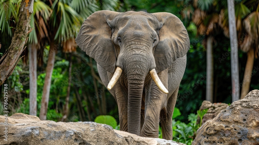 African Elephant Portrait Photographed at Nakhon Ratchasima Zoo