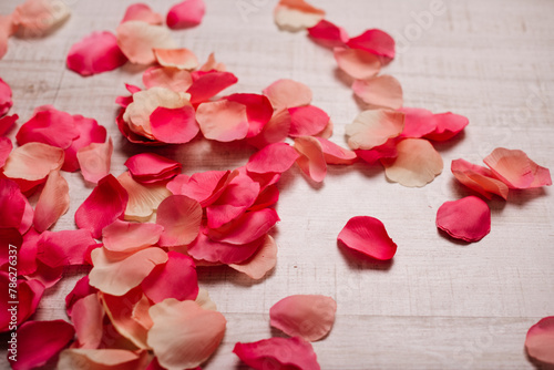 artificial white and pink petals