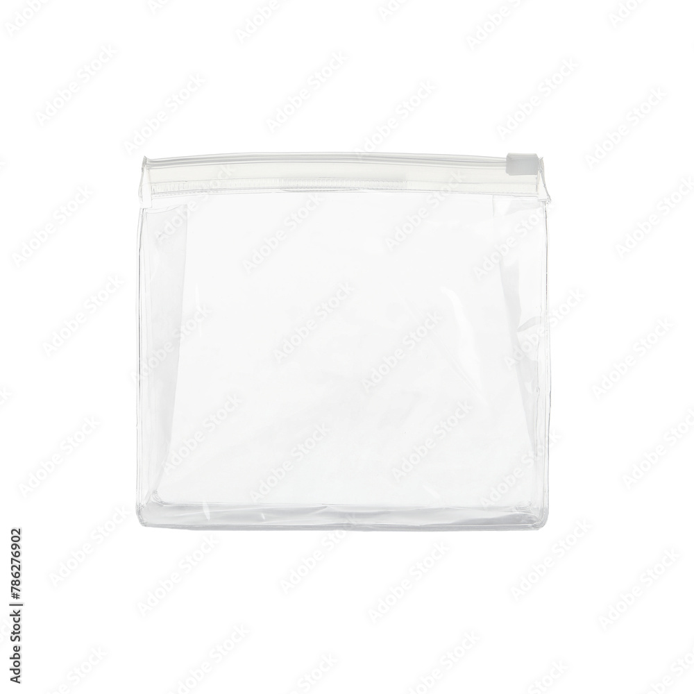 Empty plastic bag for cosmetic isolated on white Empty plastic bag for cosmetic isolated on white