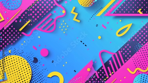 90's Retro Style with Bell Accents and Ample Copy Space by the Design - saved vintage colorful background