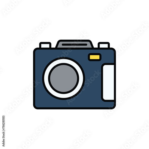 Camera icon design with white background stock illustration