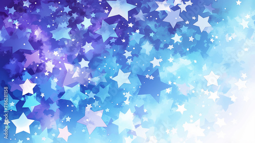 Estrelas azuis no fundo branco - Ilustração photo