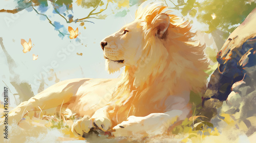 Leão na natureza - Ilustração photo