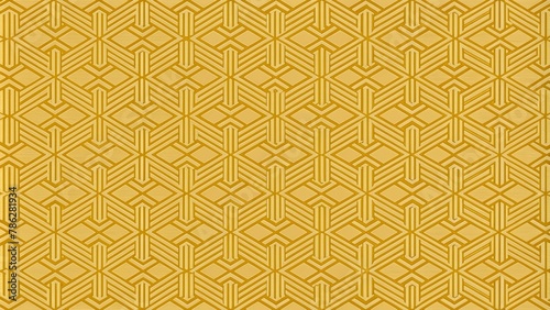 A seamless pattern of yellow Japanese paper with an intricate geometric design