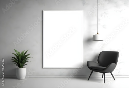 Frame mockup, ISO A paper size. Living room wall poster mockup. Interior mockup with house background. Modern interior design. 