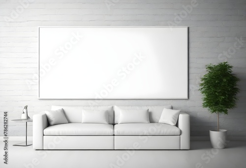 Frame mockup, ISO A paper size. Living room wall poster mockup. Interior mockup with house background. Modern interior design. 